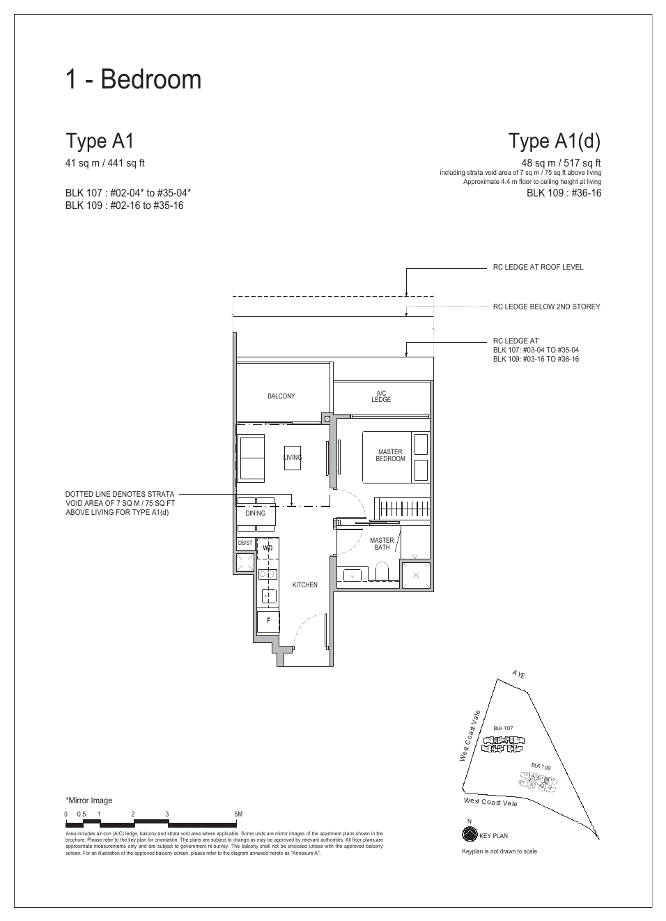 1-Bedroom · Type A1 · 441 sqft