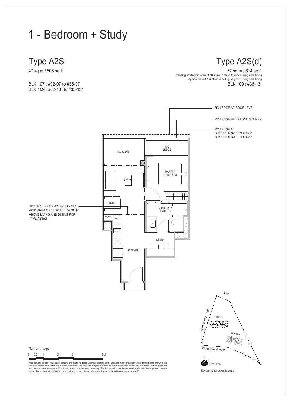 1-Bedroom + Study · Type A2S · 506 sqft
