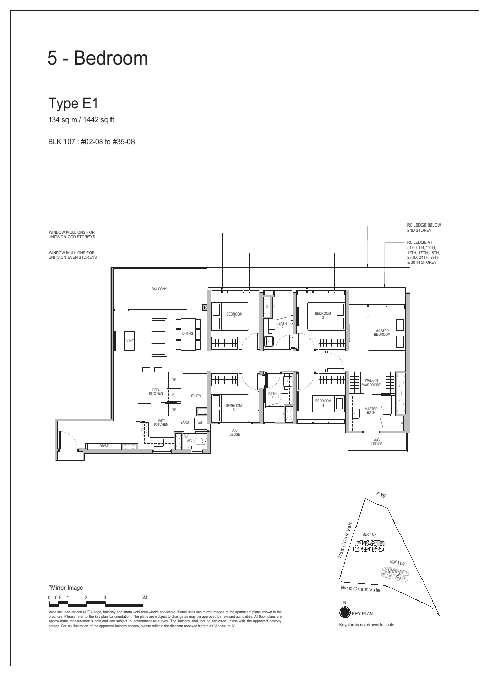 5-Bedroom · Type E1 · 1,442 sqft