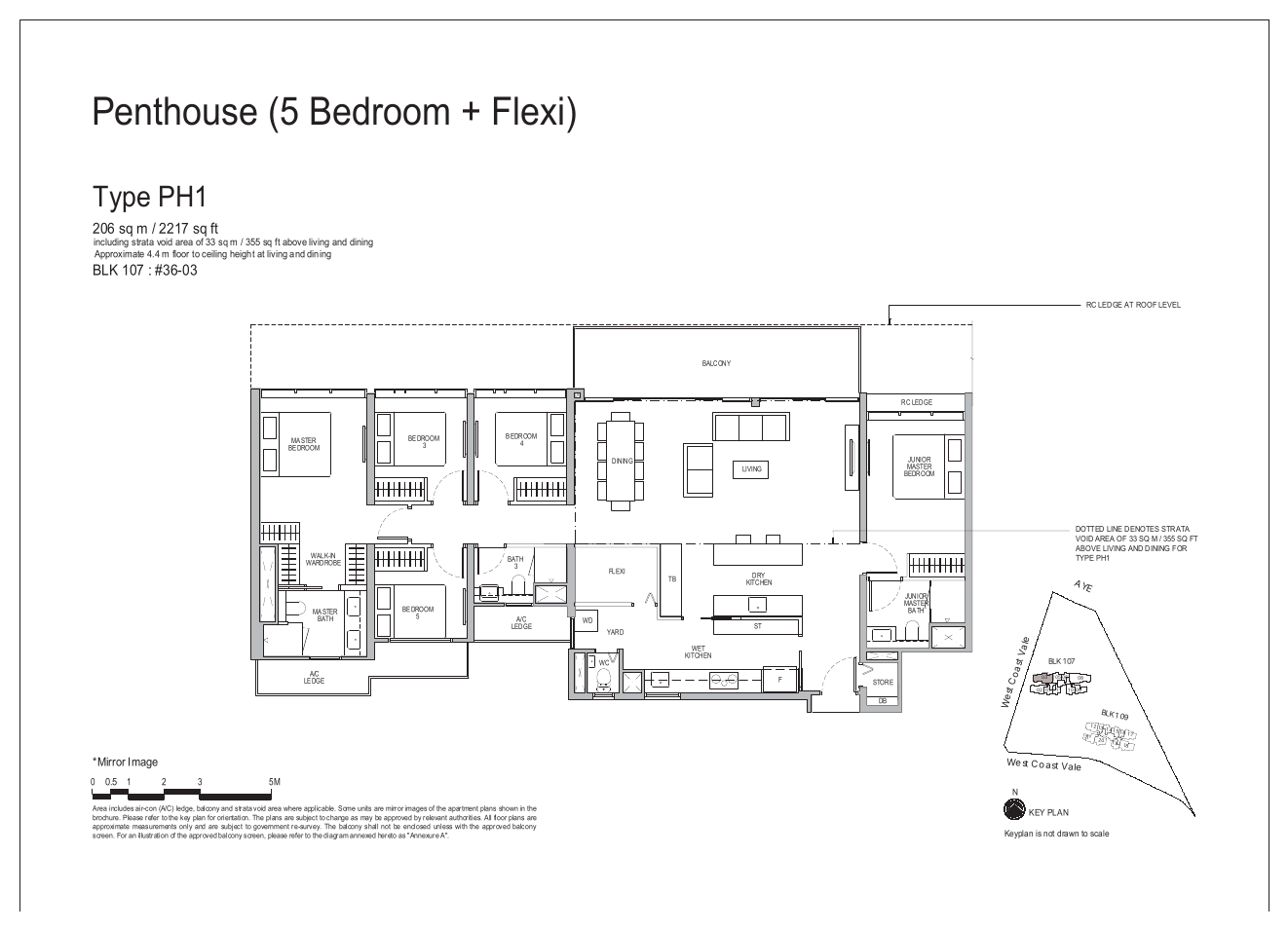 Penthouse (5-Bedroom + Flexi) · Type PH1 · 2,217 sqft