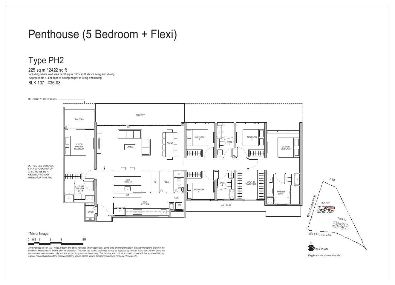 Penthouse (5-Bedroom + Flexi) · Type PH2 · 2,422 sqft